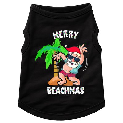 Merry Beach Christmas In July Funny Santa Xmas Pool Party Doggie Tank