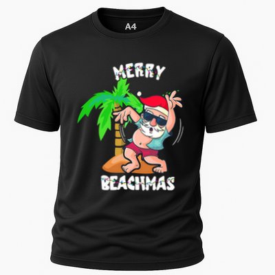 Merry Beach Christmas In July Funny Santa Xmas Pool Party Performance Shirt