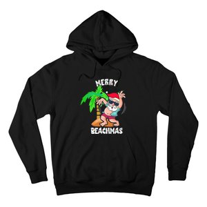 Merry Beach Christmas In July Funny Santa Xmas Pool Party Hoodie