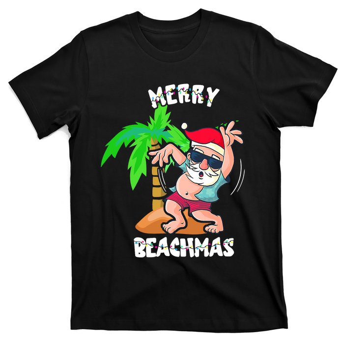 Merry Beach Christmas In July Funny Santa Xmas Pool Party T-Shirt