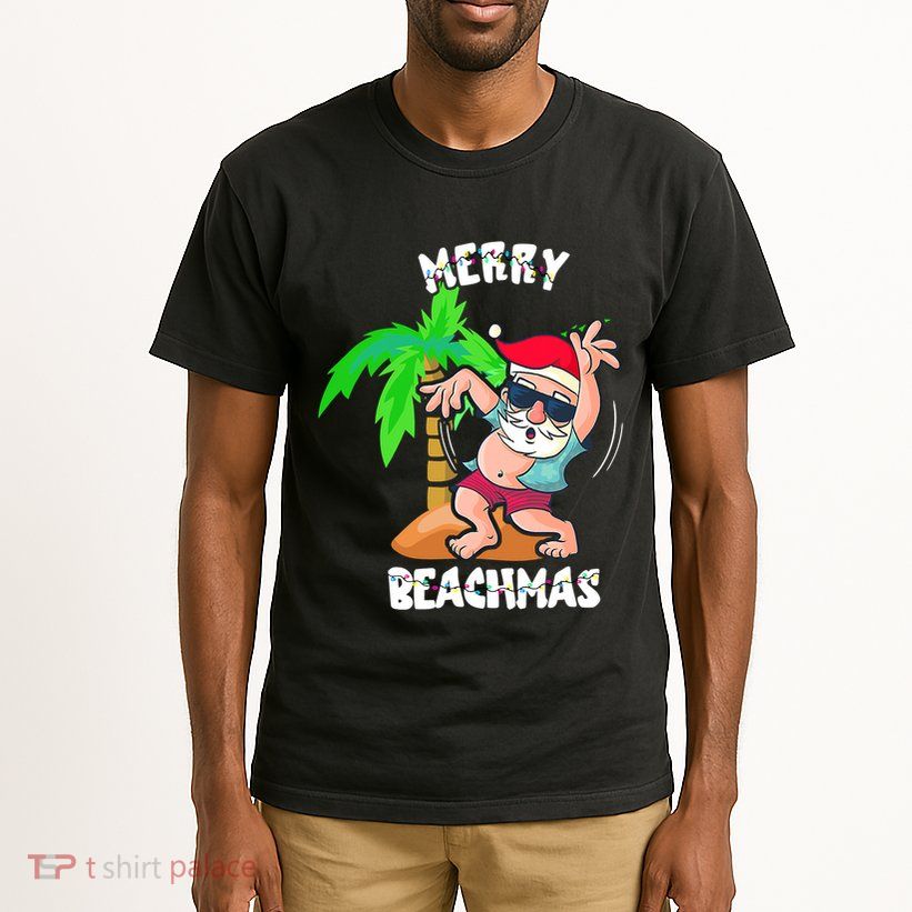 Merry Beach Christmas In July Funny Santa Xmas Pool Party Tall T-Shirt