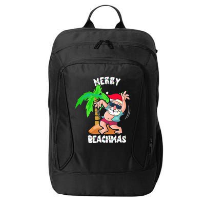 Merry Beach Christmas In July Funny Santa Xmas Pool Party City Backpack