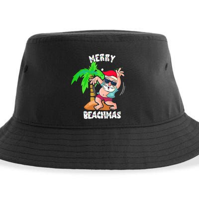 Merry Beach Christmas In July Funny Santa Xmas Pool Party Sustainable Bucket Hat