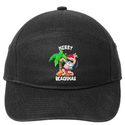 Merry Beach Christmas In July Funny Santa Xmas Pool Party 7-Panel Snapback Hat