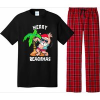 Merry Beach Christmas In July Funny Santa Xmas Pool Party Pajama Set