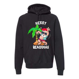 Merry Beach Christmas In July Funny Santa Xmas Pool Party Premium Hoodie