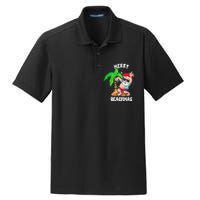 Merry Beach Christmas In July Funny Santa Xmas Pool Party Dry Zone Grid Polo