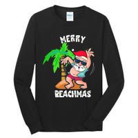 Merry Beach Christmas In July Funny Santa Xmas Pool Party Tall Long Sleeve T-Shirt