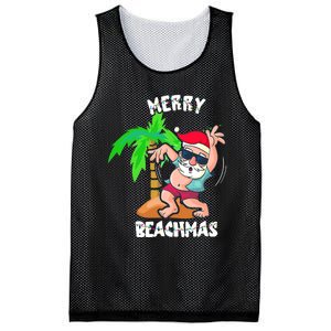 Merry Beach Christmas In July Funny Santa Xmas Pool Party Mesh Reversible Basketball Jersey Tank