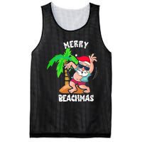 Merry Beach Christmas In July Funny Santa Xmas Pool Party Mesh Reversible Basketball Jersey Tank