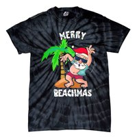 Merry Beach Christmas In July Funny Santa Xmas Pool Party Tie-Dye T-Shirt