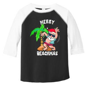 Merry Beach Christmas In July Funny Santa Xmas Pool Party Toddler Fine Jersey T-Shirt