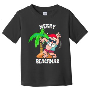 Merry Beach Christmas In July Funny Santa Xmas Pool Party Toddler T-Shirt