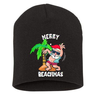 Merry Beach Christmas In July Funny Santa Xmas Pool Party Short Acrylic Beanie