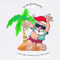 Merry Beach Christmas In July Funny Santa Xmas Pool Party Garment-Dyed Sweatshirt