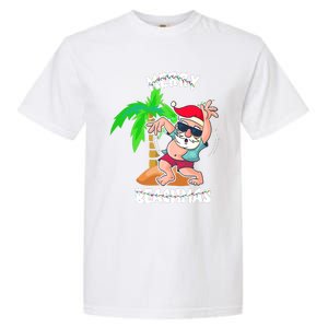 Merry Beach Christmas In July Funny Santa Xmas Pool Party Garment-Dyed Heavyweight T-Shirt