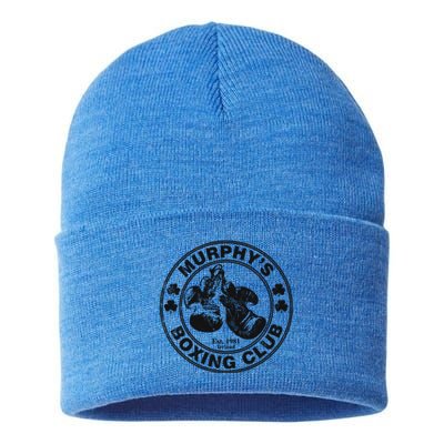 MurphyS Boxing Club Irish Surname Boxing Gift Sustainable Knit Beanie