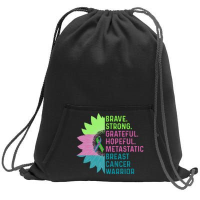 Metastatic Breast Cancer Awareness Care Warrior Sweatshirt Cinch Pack Bag