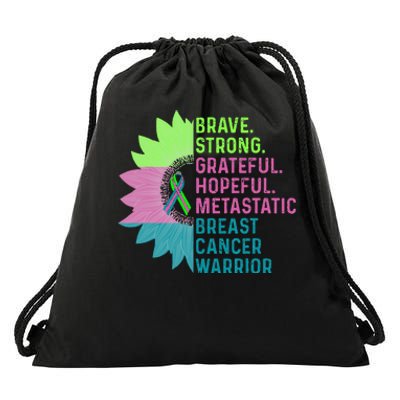 Metastatic Breast Cancer Awareness Care Warrior Drawstring Bag