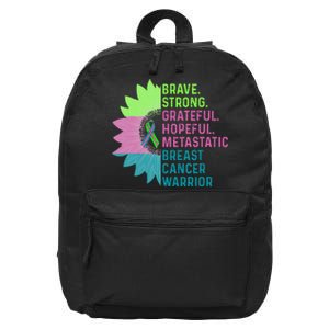 Metastatic Breast Cancer Awareness Care Warrior 16 in Basic Backpack