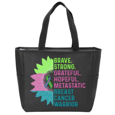 Metastatic Breast Cancer Awareness Care Warrior Zip Tote Bag