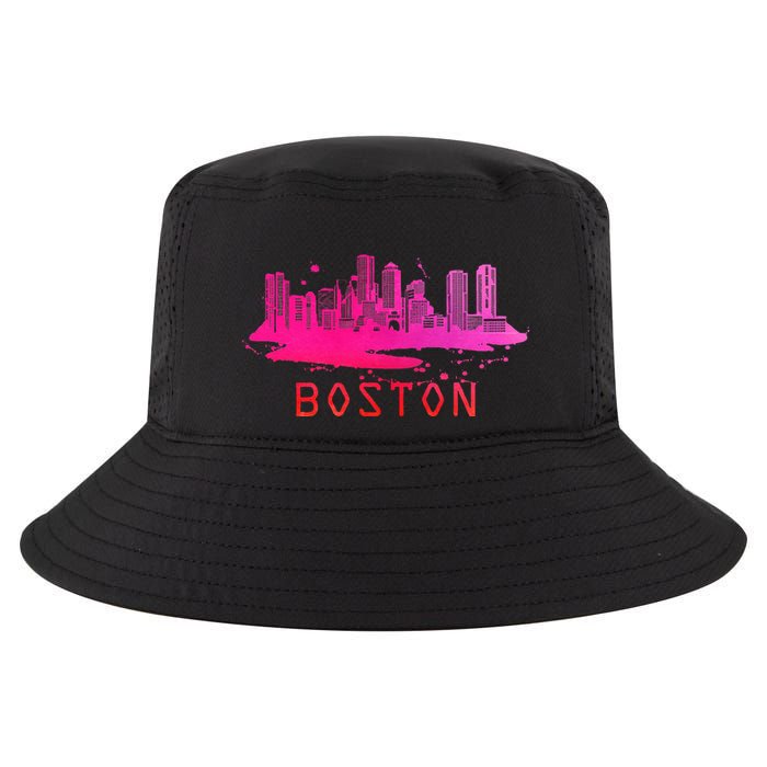 Modern Boston Cityscape Souvenir Boston Skyline Cool Comfort Performance Bucket Hat