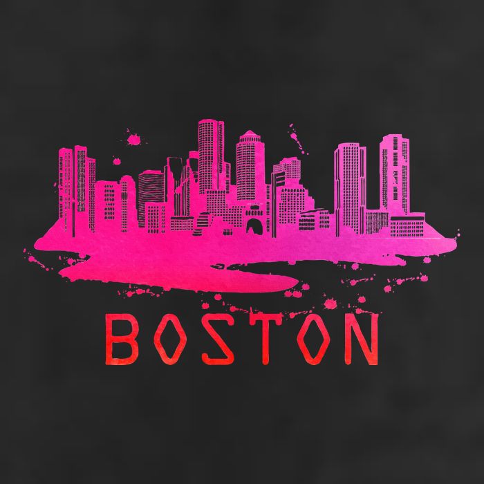 Modern Boston Cityscape Souvenir Boston Skyline Cool Comfort Performance Bucket Hat