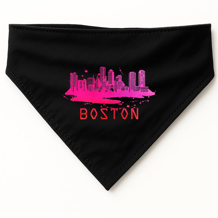 Modern Boston Cityscape Souvenir Boston Skyline USA-Made Doggie Bandana