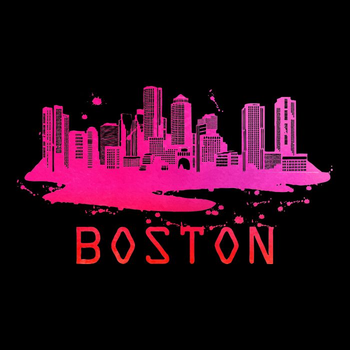 Modern Boston Cityscape Souvenir Boston Skyline USA-Made Doggie Bandana