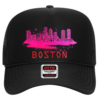 Modern Boston Cityscape Souvenir Boston Skyline Trucker Hat