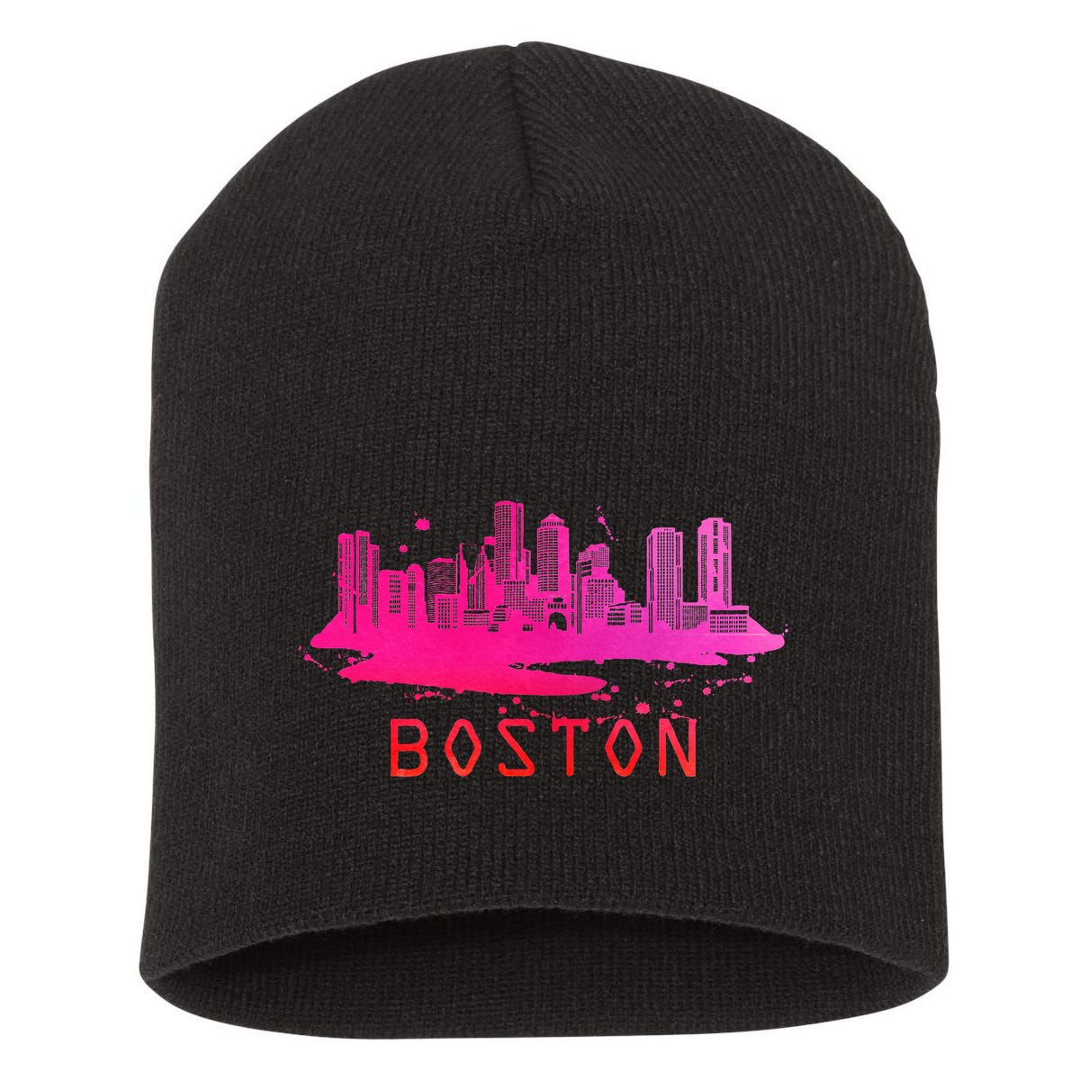 Modern Boston Cityscape Souvenir Boston Skyline Short Acrylic Beanie