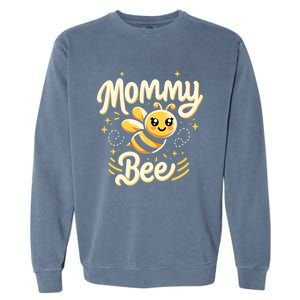 Mommy Bee Cute Beekeeping Birthday Party Matching Family Mom Great Gift Garment-Dyed Sweatshirt