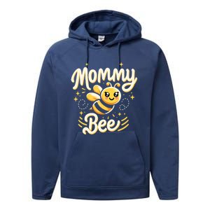 Mommy Bee Cute Beekeeping Birthday Party Matching Family Mom Great Gift Performance Fleece Hoodie