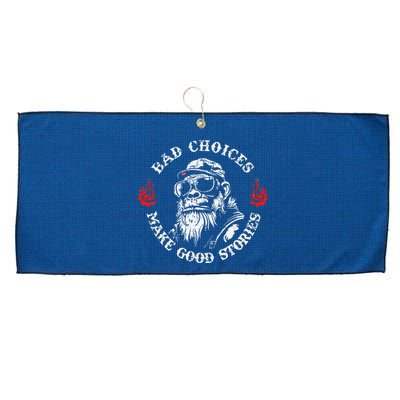 Monkey Bad Choices Make Good Stories Large Microfiber Waffle Golf Towel