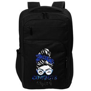 Messy Bun Cowboys Girl Sport Fan Gift Impact Tech Backpack