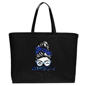 Messy Bun Cowboys Girl Sport Fan Gift Cotton Canvas Jumbo Tote