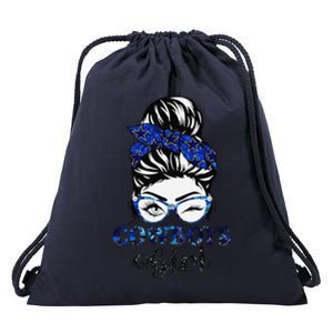 Messy Bun Cowboys Girl Sport Fan Gift Drawstring Bag