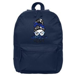 Messy Bun Cowboys Girl Sport Fan Gift 16 in Basic Backpack