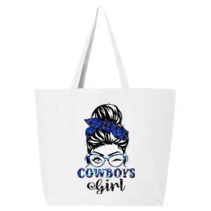 Messy Bun Cowboys Girl Sport Fan Gift 25L Jumbo Tote