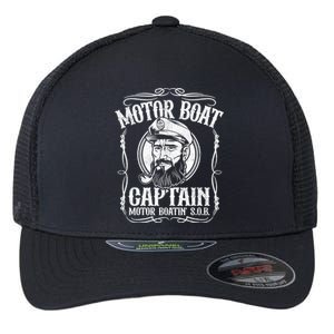 Motor Boat Captain Funny Pontoon Boating Motor Boatin Lake Flexfit Unipanel Trucker Cap