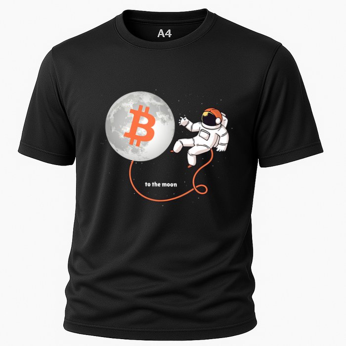 Moon Bitcoin Cryptocurrency Crypto Digital Currency Cooling Performance Crew T-Shirt