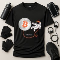 Moon Bitcoin Cryptocurrency Crypto Digital Currency Cooling Performance Crew T-Shirt
