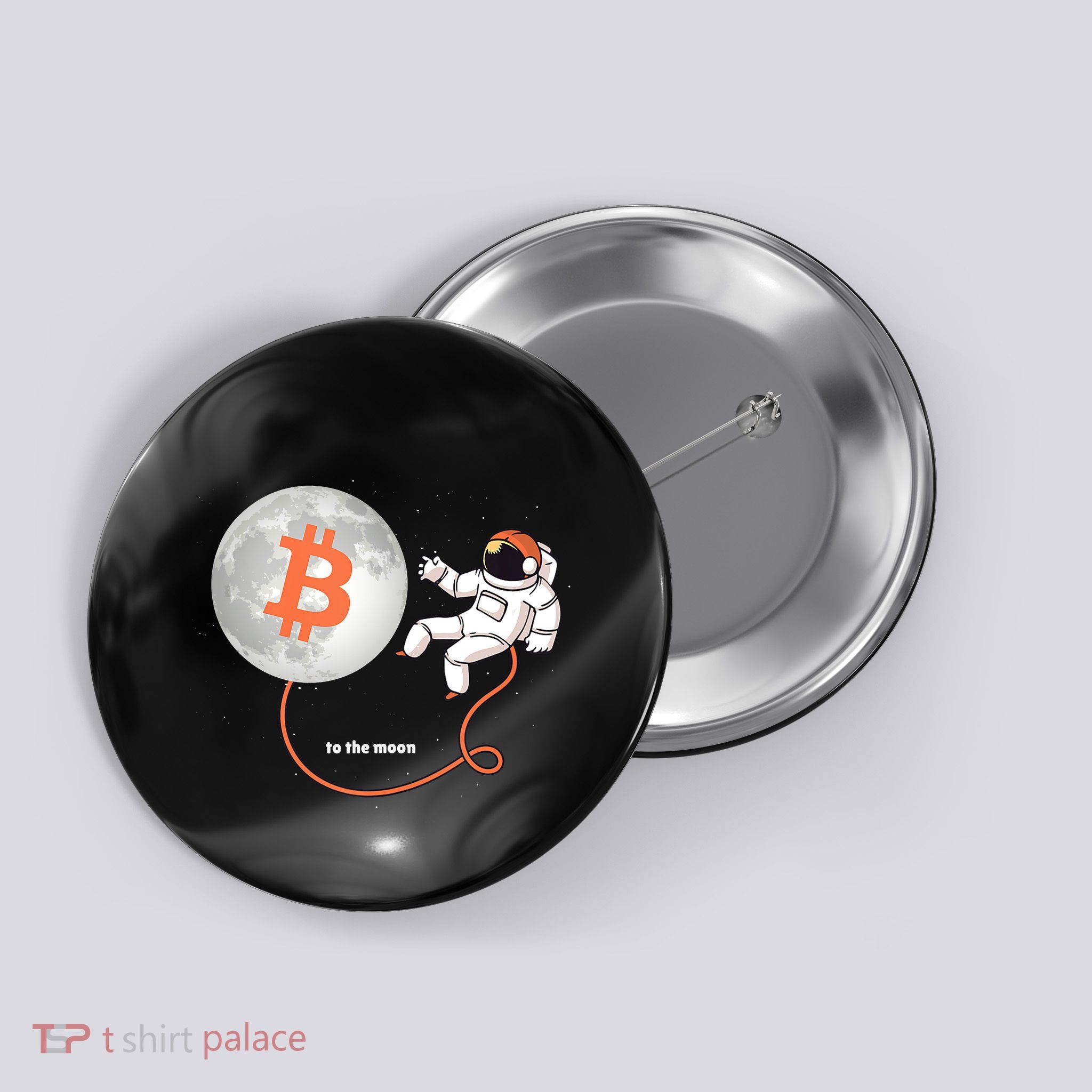 Moon Bitcoin Cryptocurrency Crypto Digital Currency Button