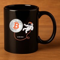 Moon Bitcoin Cryptocurrency Crypto Digital Currency 11oz C Handle Ceramic Mug