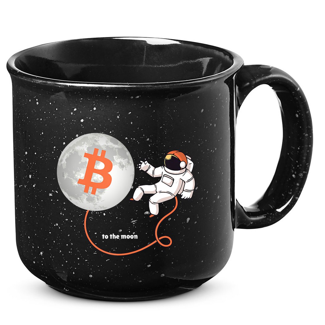 Moon Bitcoin Cryptocurrency Crypto Digital Currency 15oz Campfire Ceramic Mug