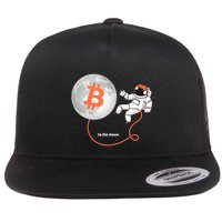 Moon Bitcoin Cryptocurrency Crypto Digital Currency Flat Bill Trucker Hat