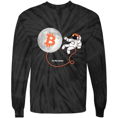 Moon Bitcoin Cryptocurrency Crypto Digital Currency Tie-Dye Long Sleeve Shirt
