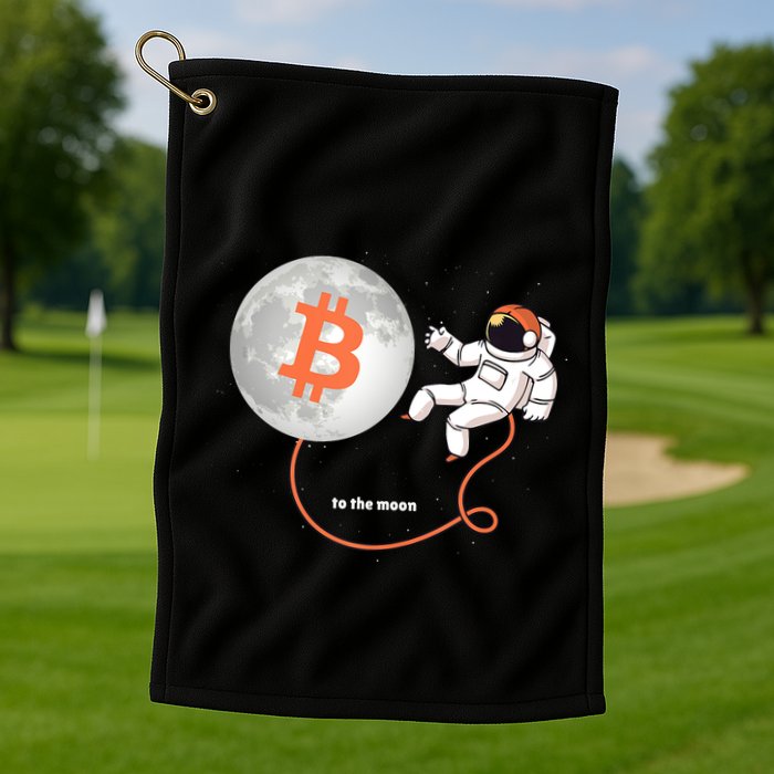 Moon Bitcoin Cryptocurrency Crypto Digital Currency Golf Towel