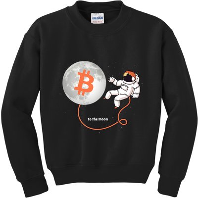 Moon Bitcoin Cryptocurrency Crypto Digital Currency Kids Sweatshirt