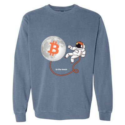 Moon Bitcoin Cryptocurrency Crypto Digital Currency Garment-Dyed Sweatshirt